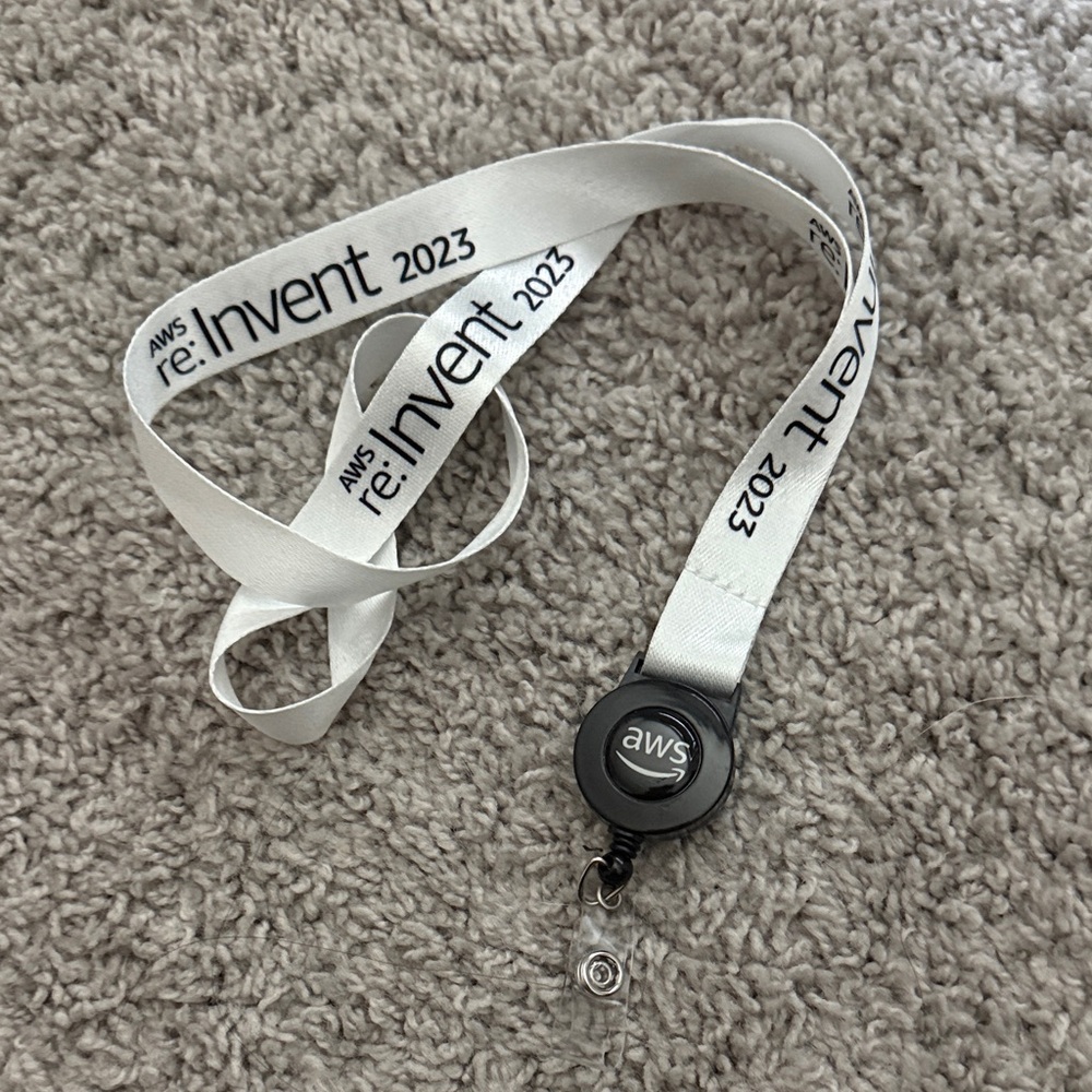 Amazon AWS re:Invent 2023 White and Black Lanyard